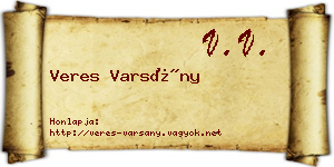 Veres Varsány névjegykártya