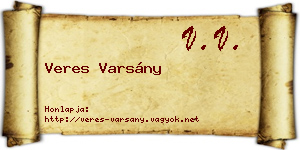 Veres Varsány névjegykártya
